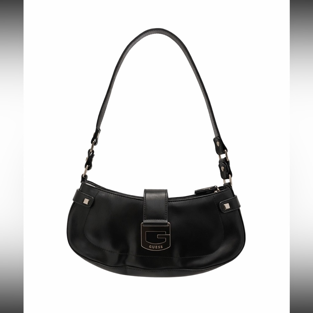 Y2K Guess Black Leather Shoulder Bag 🤍